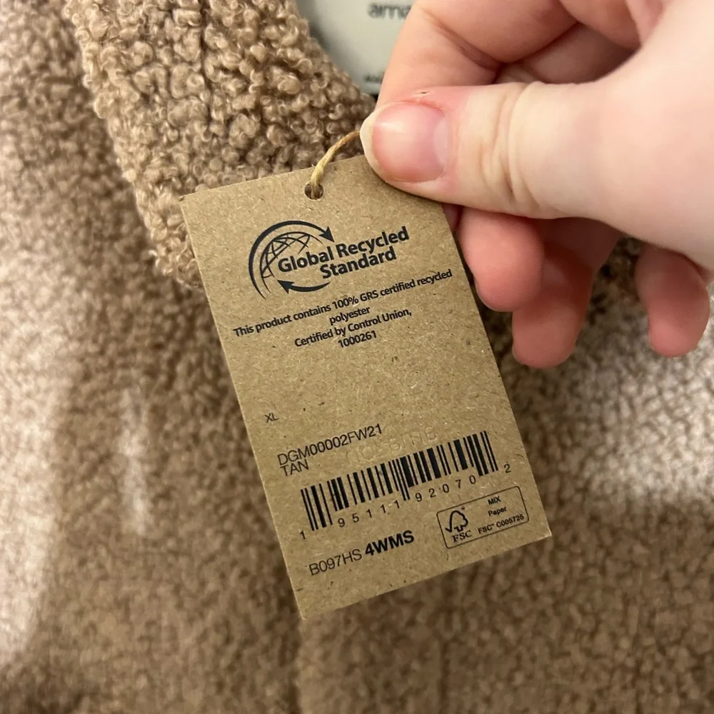 Amazon Men’s Tan Teddybear‎ Shacket Size XL NWT NEW